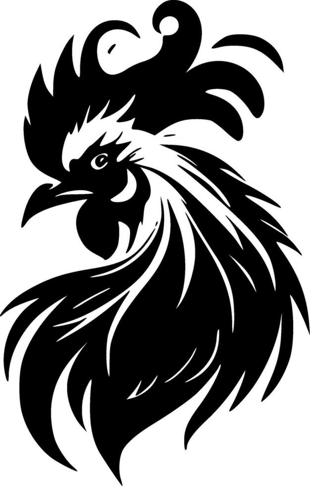 Rooster, Minimalist and Simple Silhouette - Vector illustration