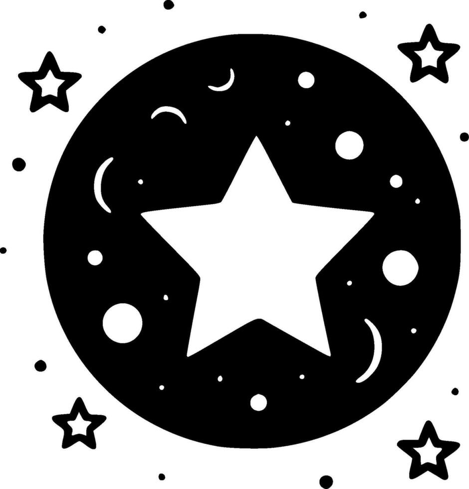 estrellas - negro y blanco aislado icono - vector ilustración