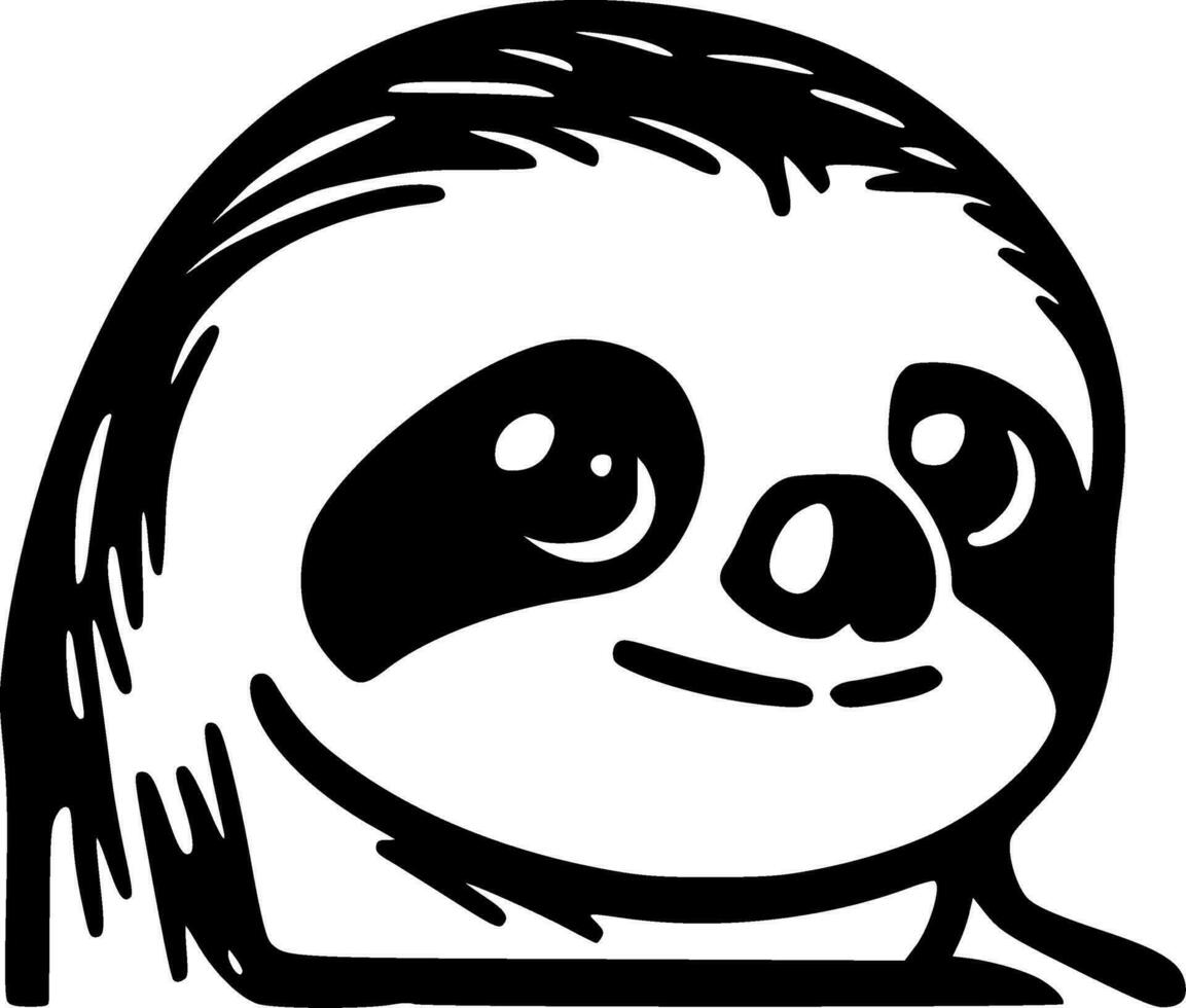 Sloth, Minimalist and Simple Silhouette - Vector illustration