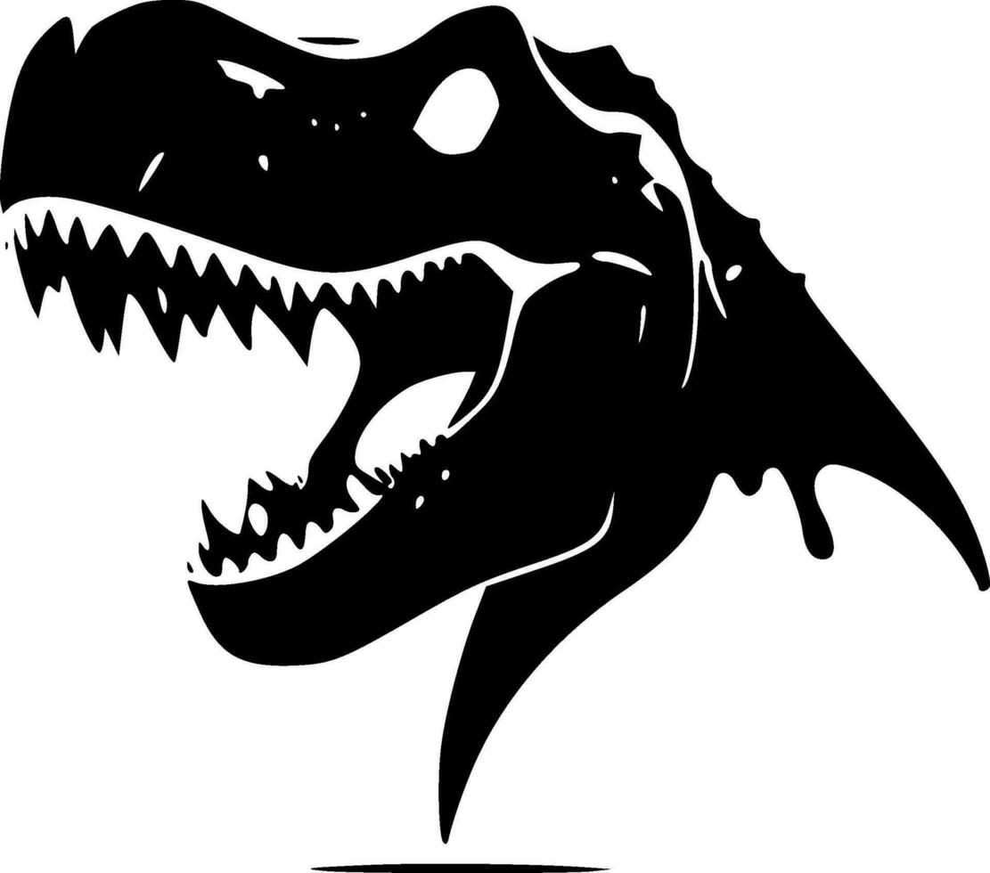 tirano saurio Rex - negro y blanco aislado icono - vector ilustración
