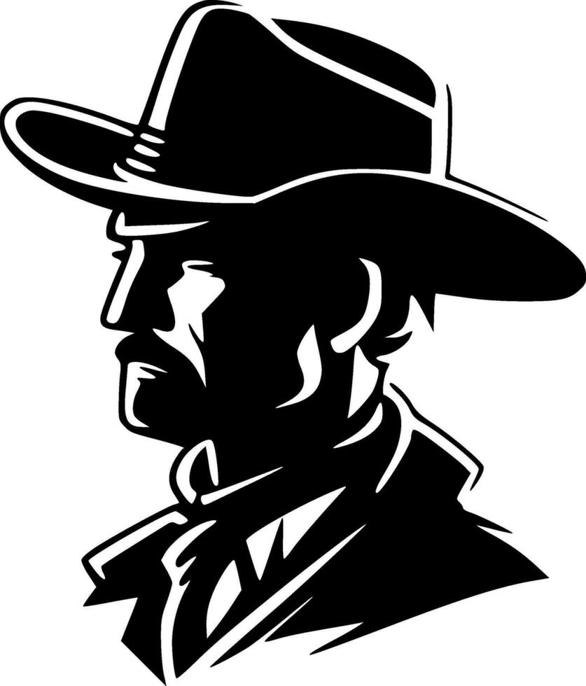 Western, Black and White Vector illustration