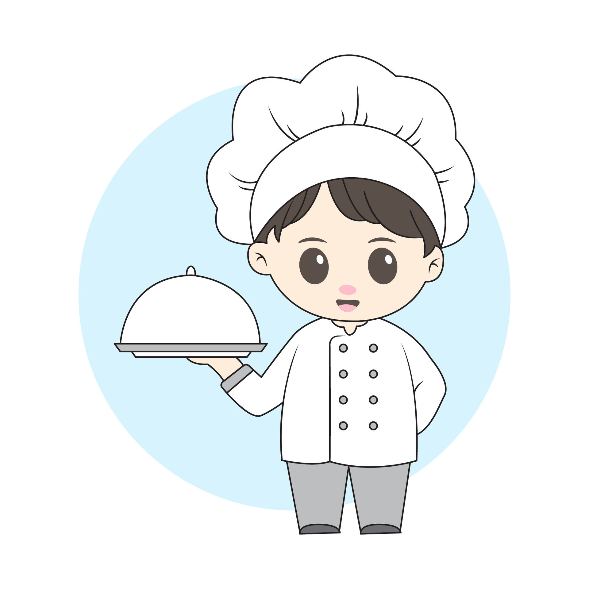 male chef chibi character 25738815 Vector Art at Vecteezy