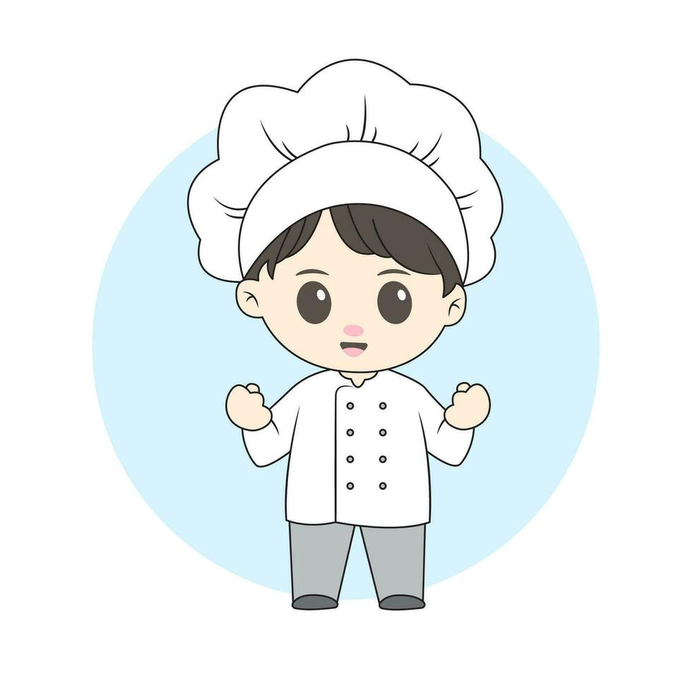 male chef chibi character vector