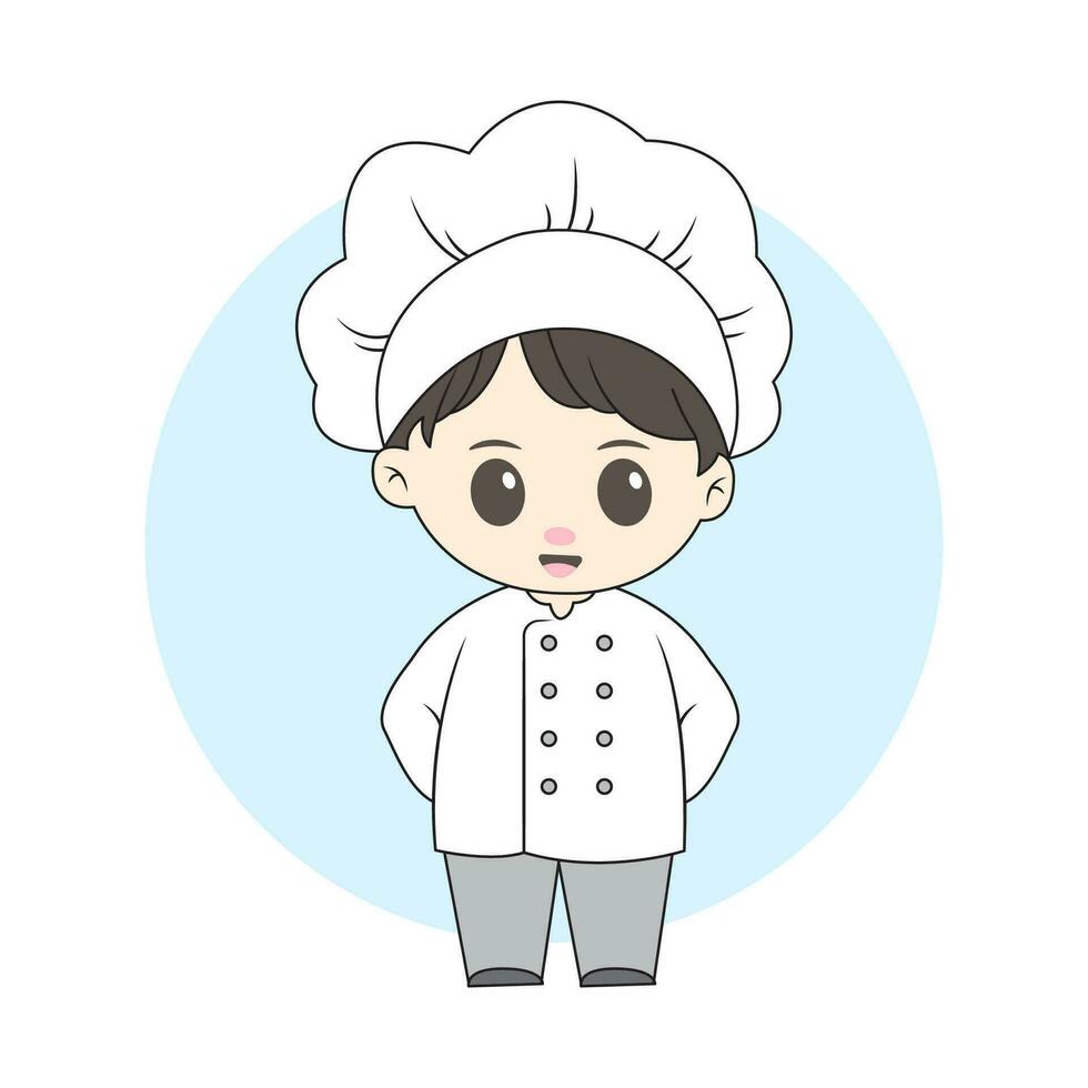 masculino cocinero chibi personaje vector