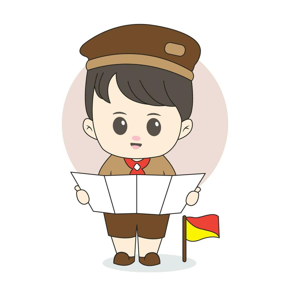 scout school chibi character vector