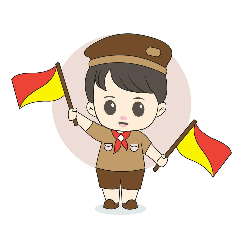 scout school chibi character vector