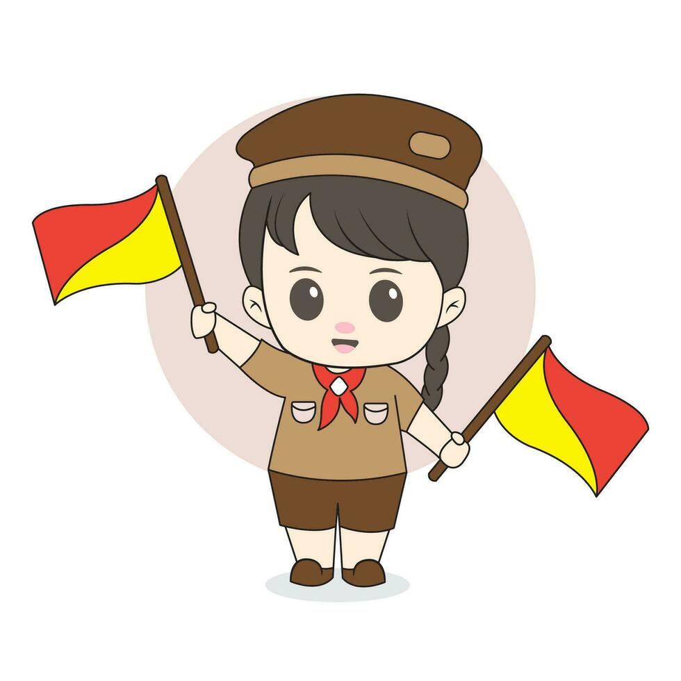 scout school chibi character vector