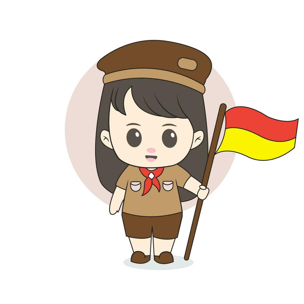 scout school chibi character vector