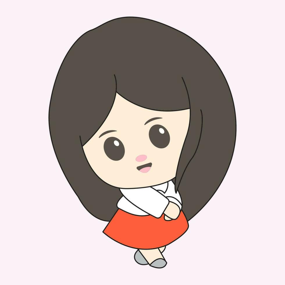 cute school chibi character vector