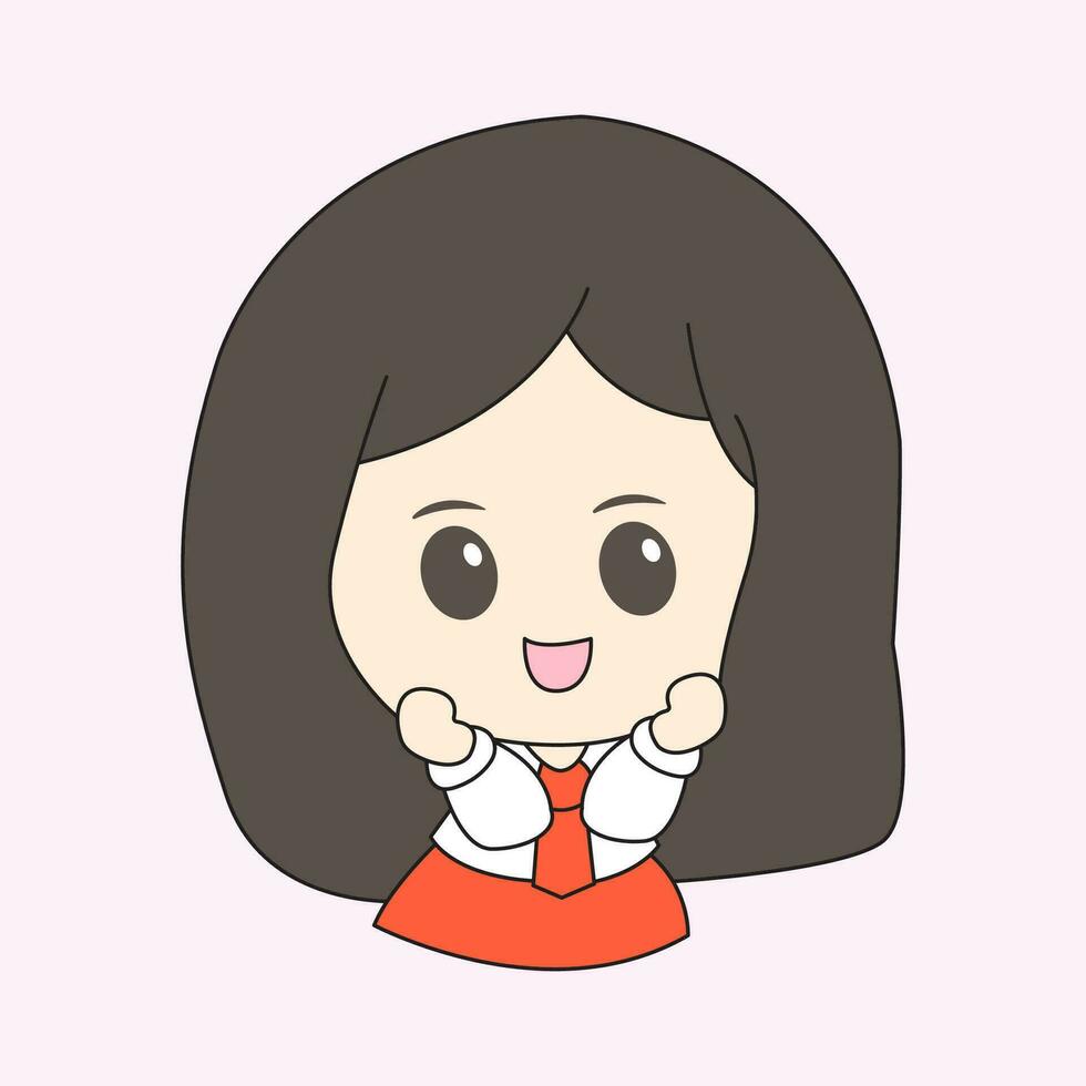 cute school chibi character vector