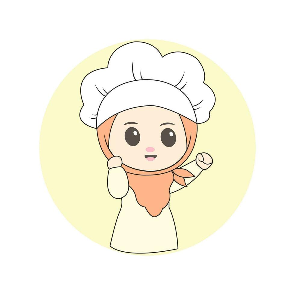 cute girl chef vector