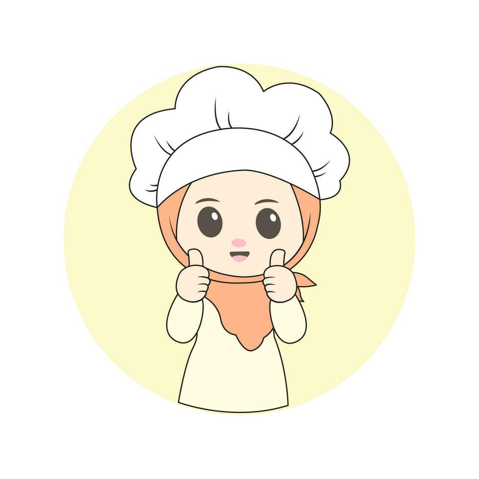 cute girl chef vector
