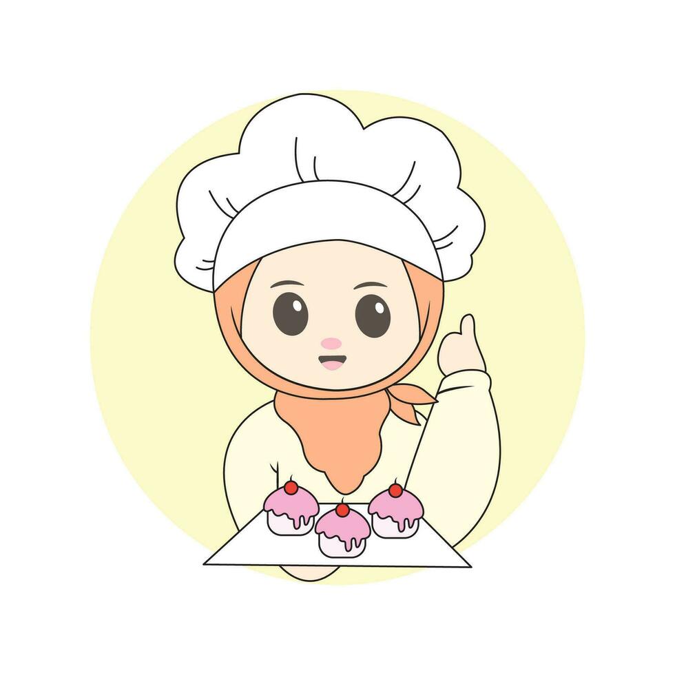 cute girl chef vector