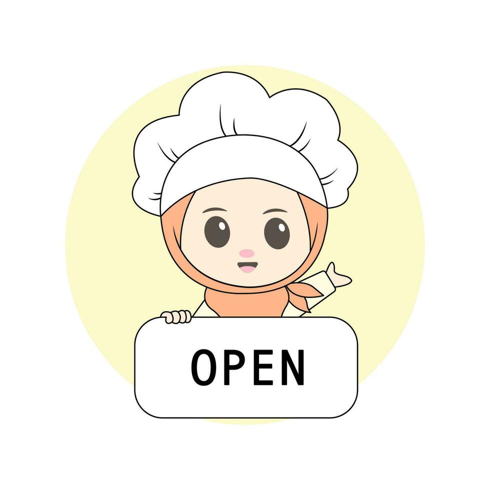 cute girl chef vector