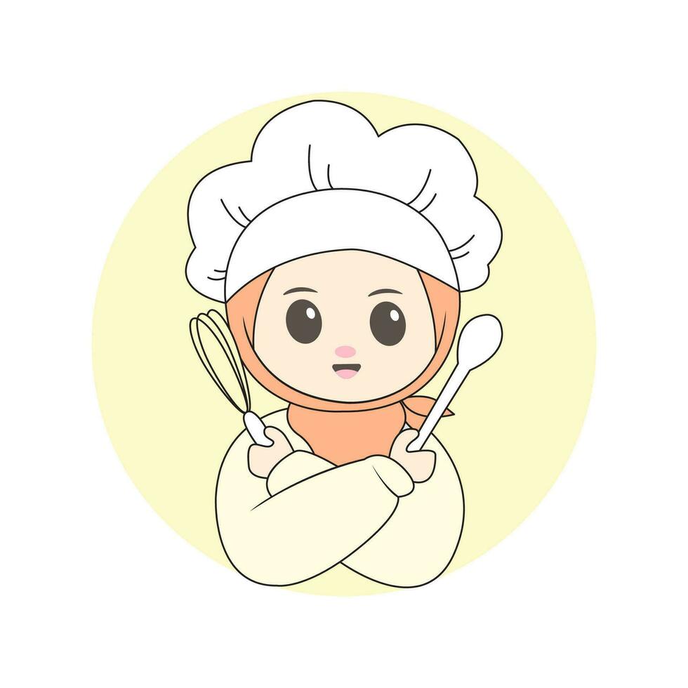 cute girl chef vector