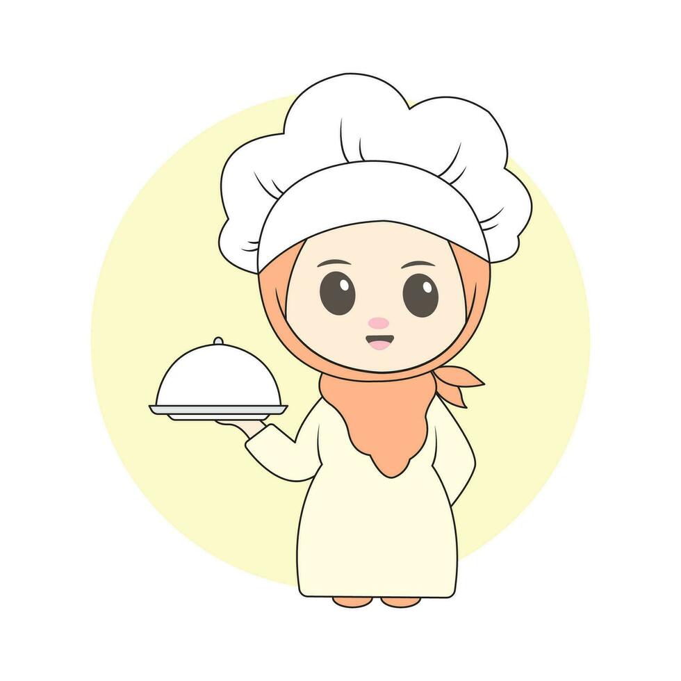 cute girl chef vector