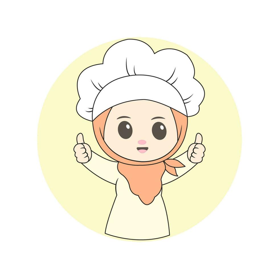 linda niña cocinero vector