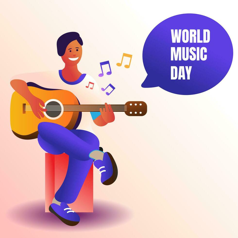 Gradient world music day illustration. - Vector. vector