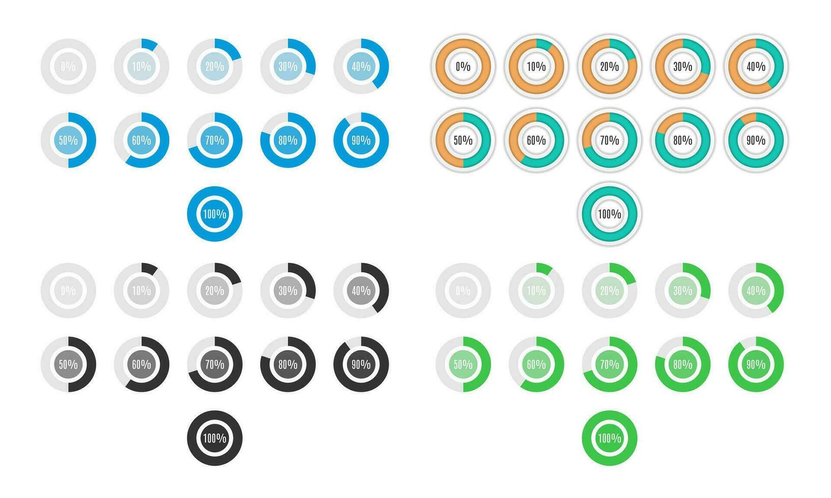 Circle Diagram Pie Charts Infographic Elements. - Vector. vector