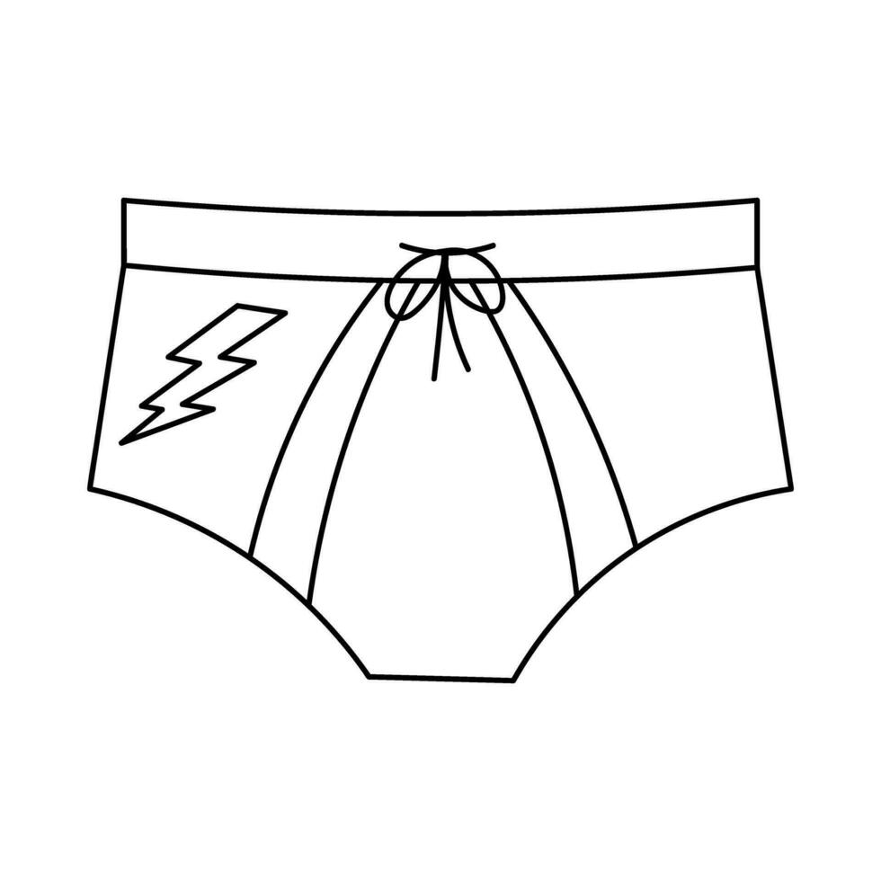 nadando bañador para hombres. garabatear sencillo clipart. todas objetos son repintado vector