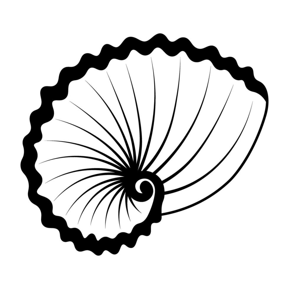 Tropical underwater shell. Doodle simple clipart. All objects are repainted. vector