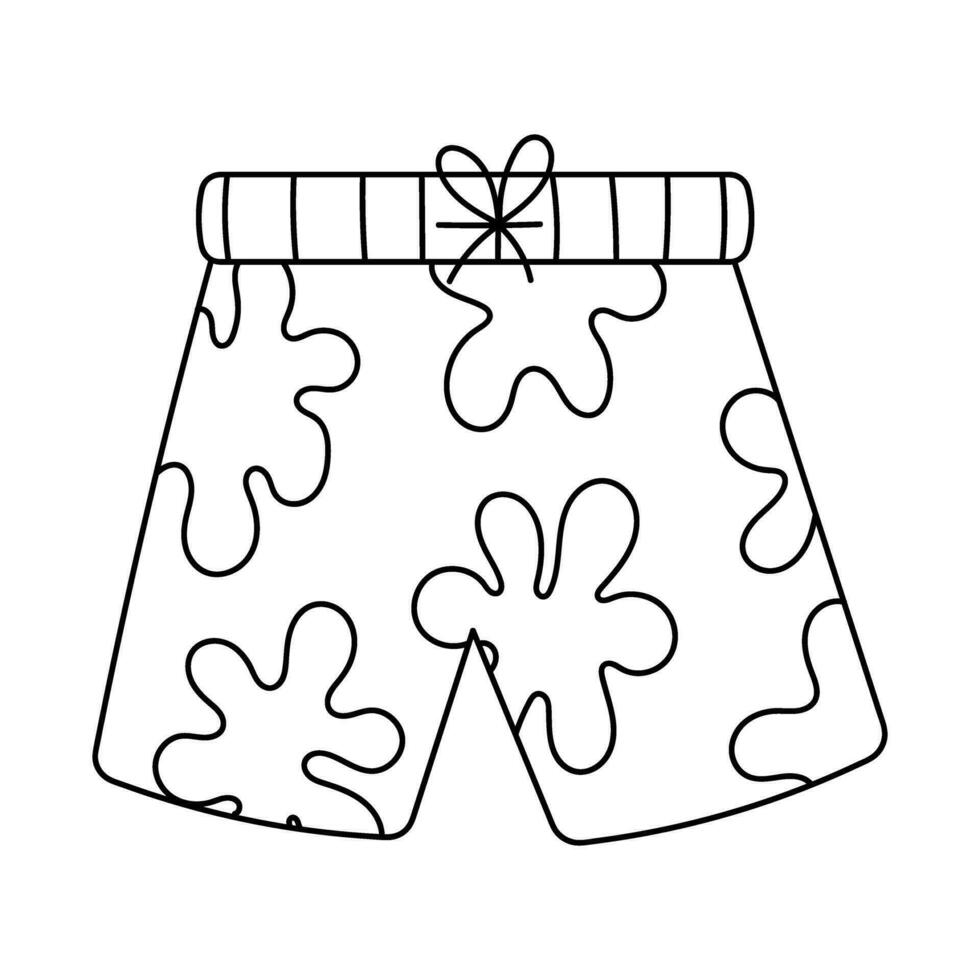 Swimming trunks for men. Doodle simple clipart. All objects are repainted. vector