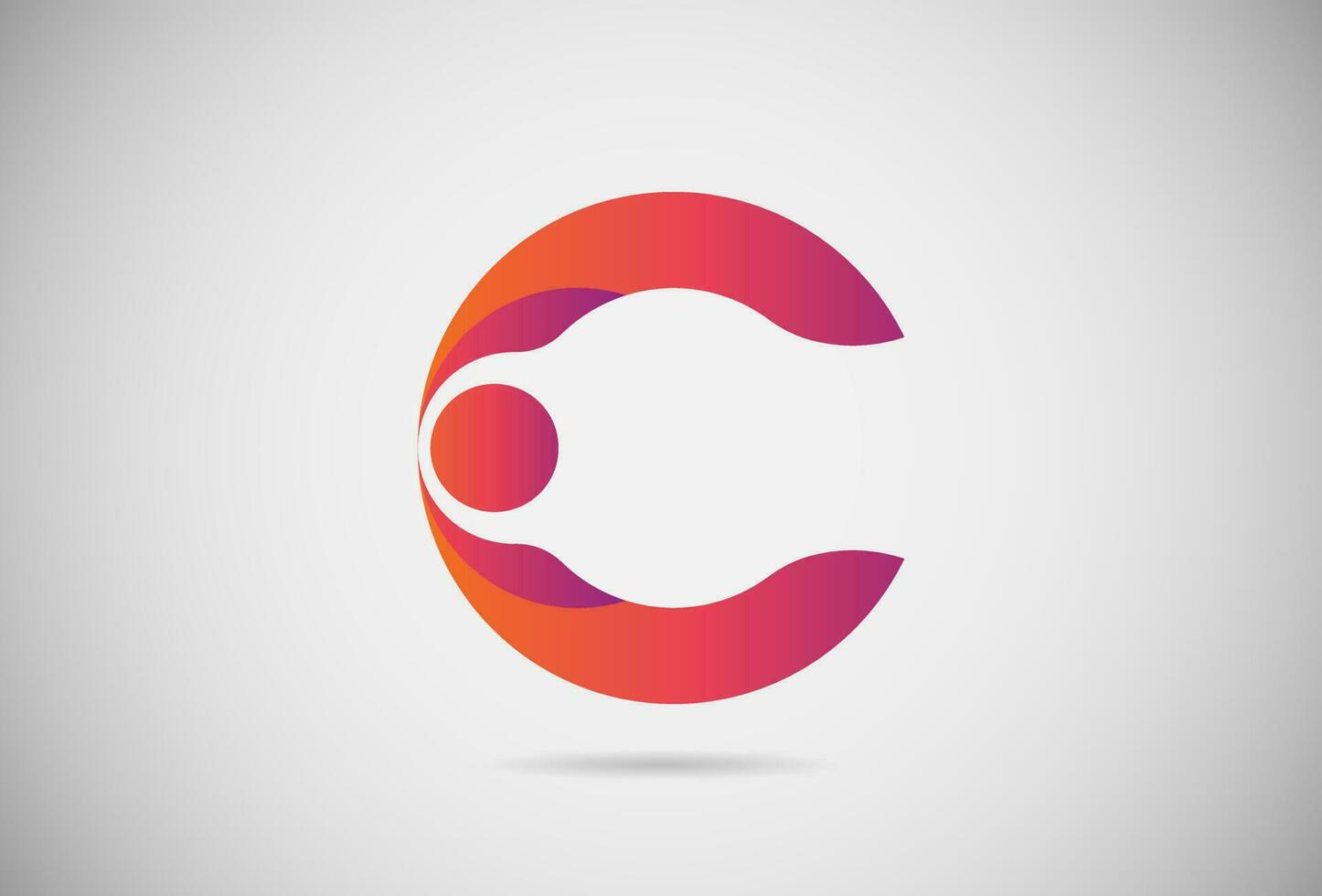 Letter C logo gradient simple elegant flat design. creative logo vector for company or event. abstract font and alphabet modern logo. purple pink and orange gradient logo.