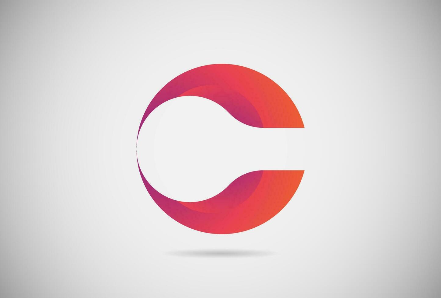 letra c logo degradado simple elegante diseño plano. vector de logotipo creativo para empresa o evento. fuente abstracta y logotipo moderno del alfabeto. logotipo degradado rosa púrpura y naranja.