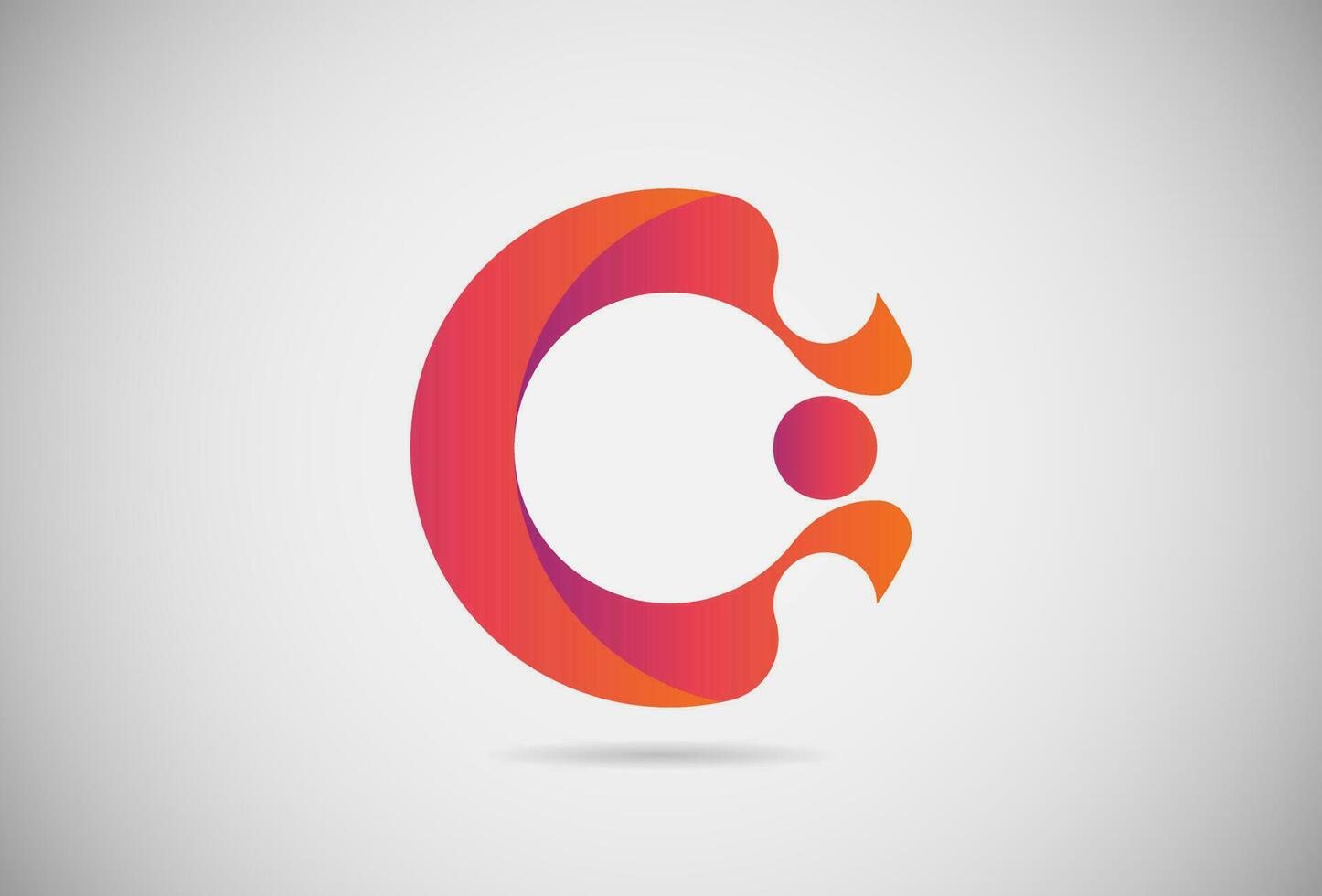 letra c logo degradado simple elegante diseño plano. vector de logotipo creativo para empresa o evento. fuente abstracta y logotipo moderno del alfabeto. logotipo degradado rosa púrpura y naranja.