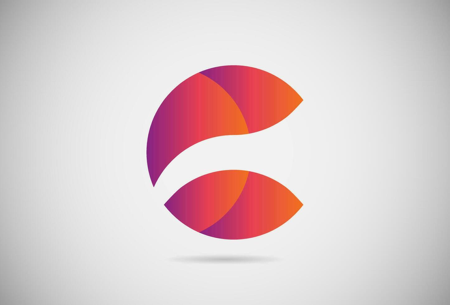 Letter C logo gradient simple elegant flat design. creative logo vector for company or event. abstract font and alphabet modern logo. purple pink and orange gradient logo.