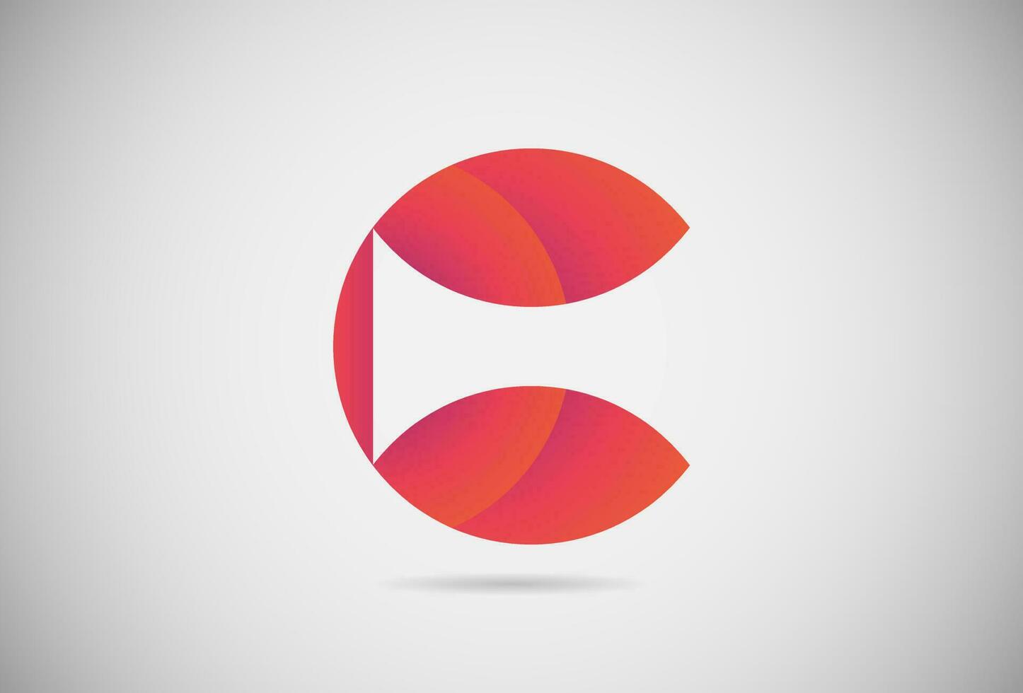 letra c logo degradado simple elegante diseño plano. vector de logotipo creativo para empresa o evento. fuente abstracta y logotipo moderno del alfabeto. logotipo degradado rosa púrpura y naranja.