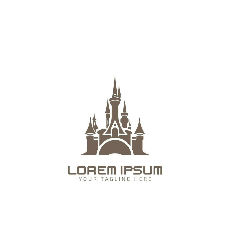 Castle, fort and royal Tower icon, logo isolated silhouette vector