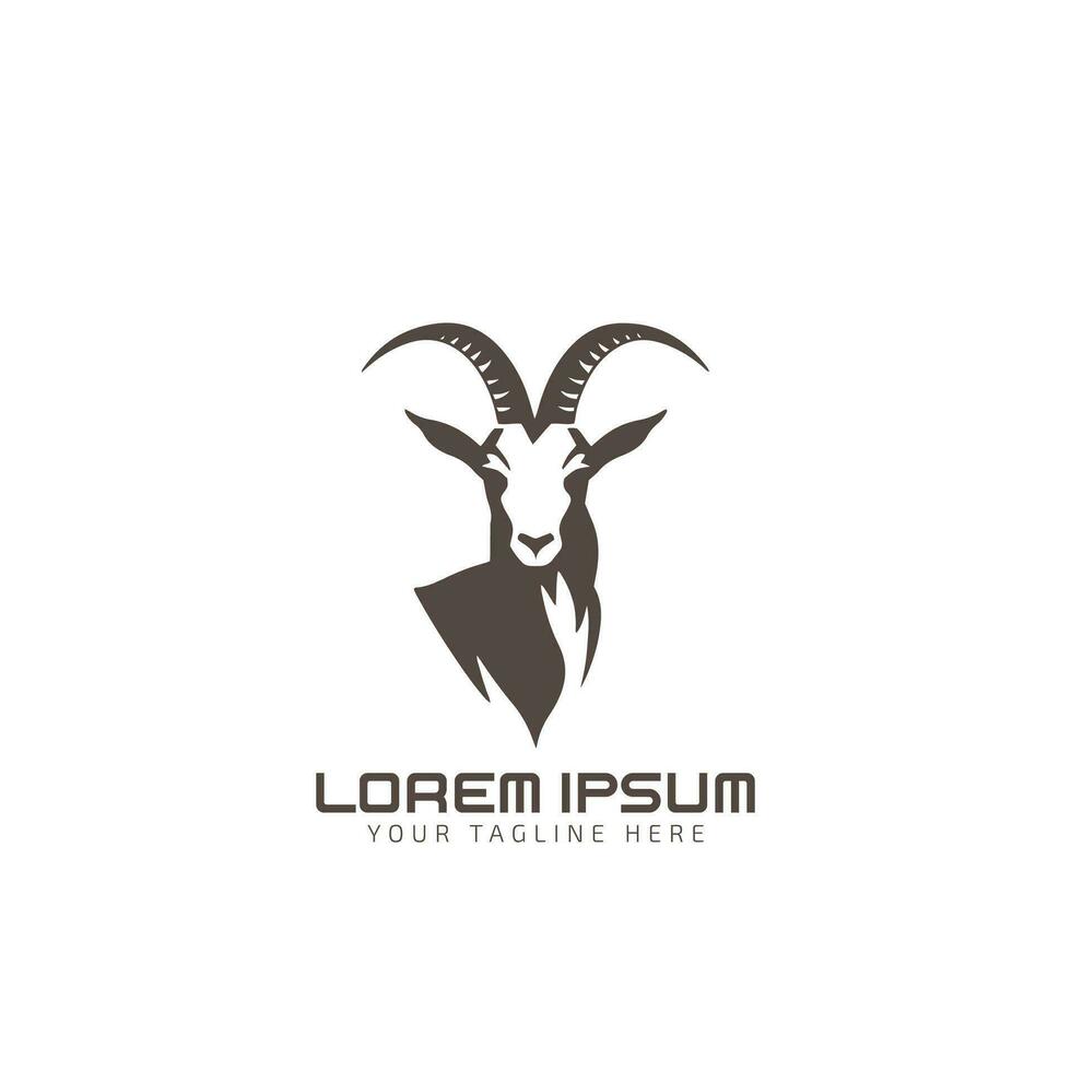 Goat head with horns logo icon vector design illustrator design Creative Goat logo design goat icon modern company logo