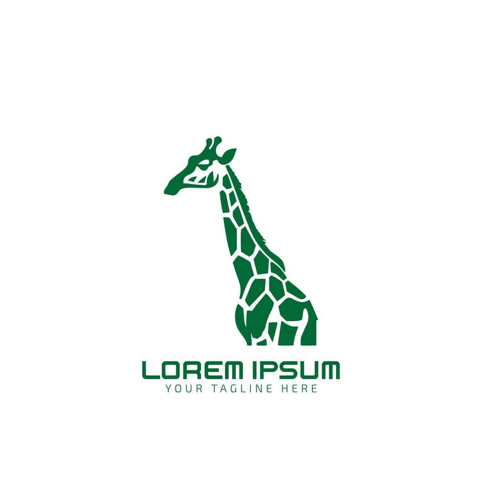 Minimalist Giraffe Logo Icon Silhouette for Wild Zoo Logo Design Vector