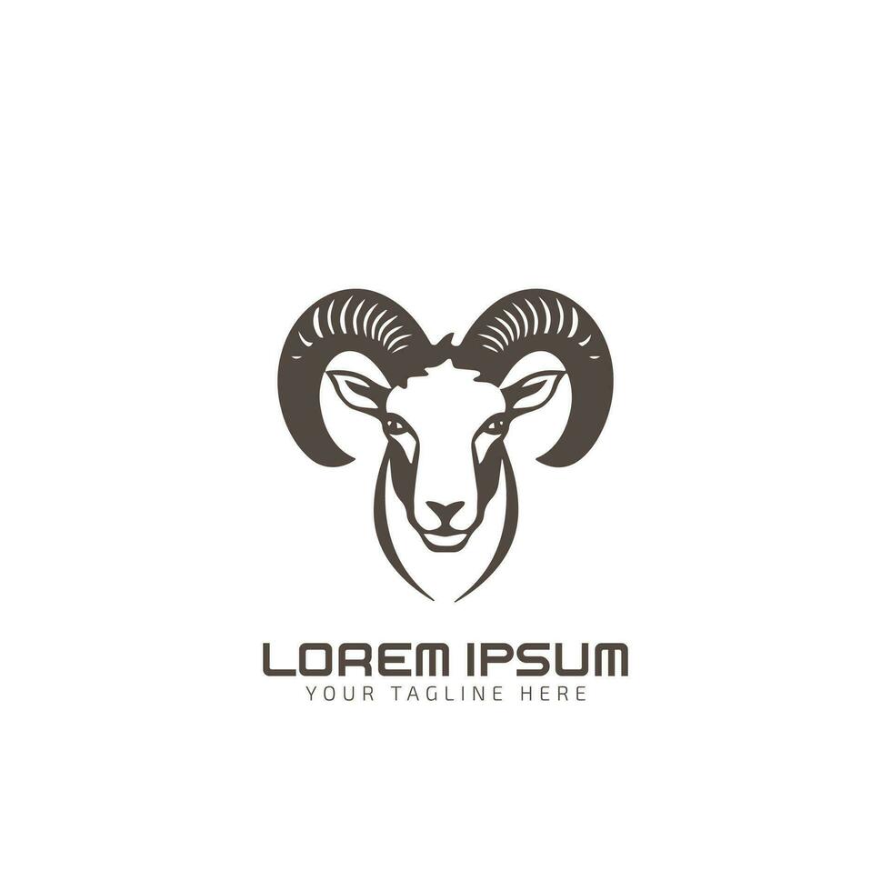 Sheep head with horns logo icon vector design Creative Sheep logo design Sheep icon modern company logo