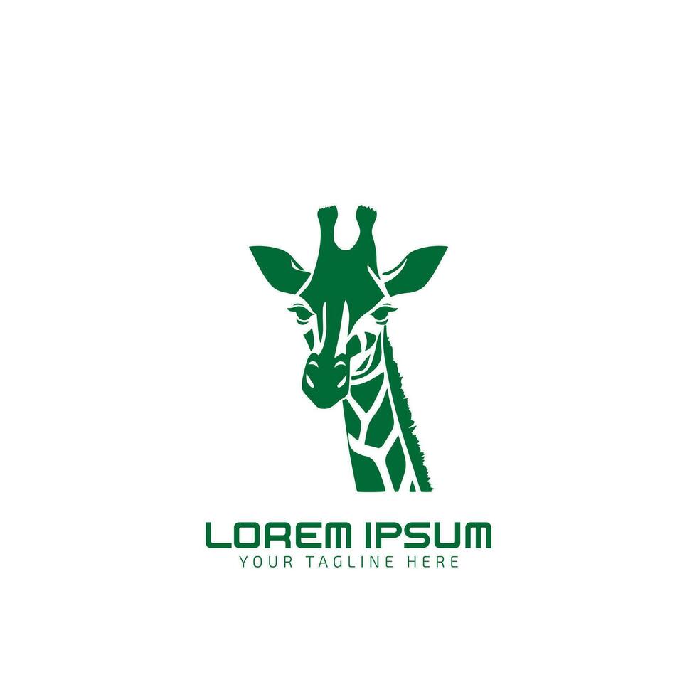 Simple Minimalist Giraffe Logo Icon Silhouette for Wild Zoo Logo Design Vector