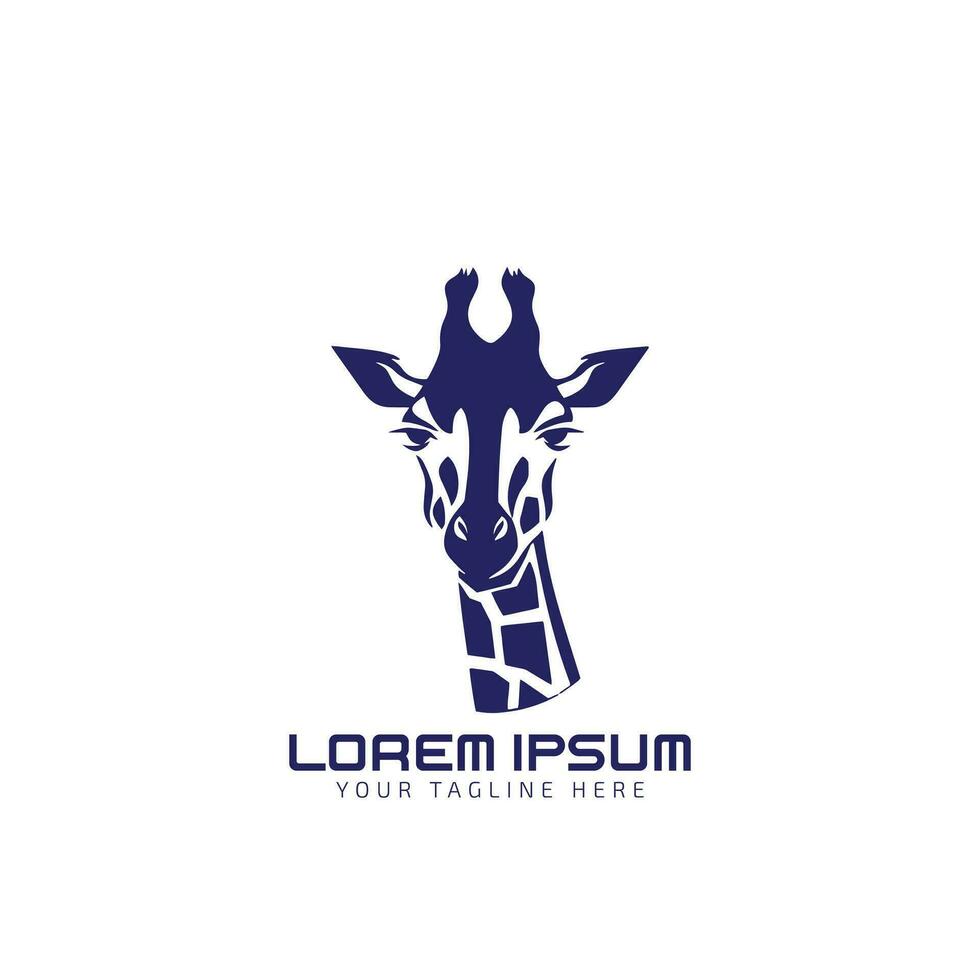 vector ilustración de un azul silueta jirafa. aislado blanco antecedentes. icono jirafa