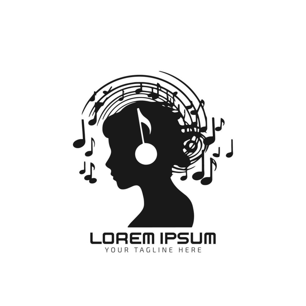music icons with man logo vector
