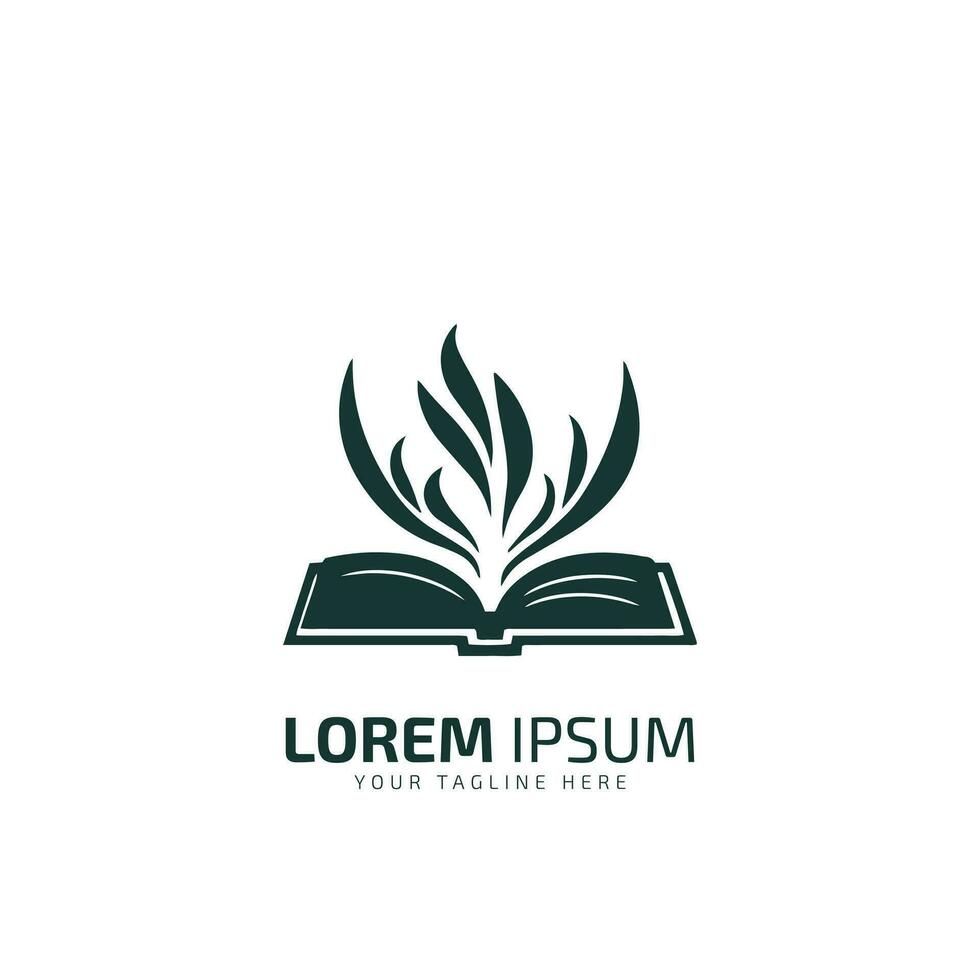 Leaf garden logo template. Leaf book vector, book or leaf icon. vector