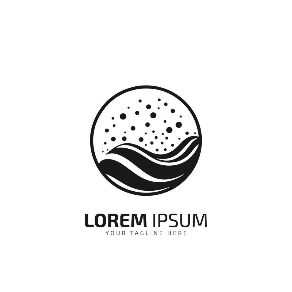 Circle dots and waves vector logo template illustration