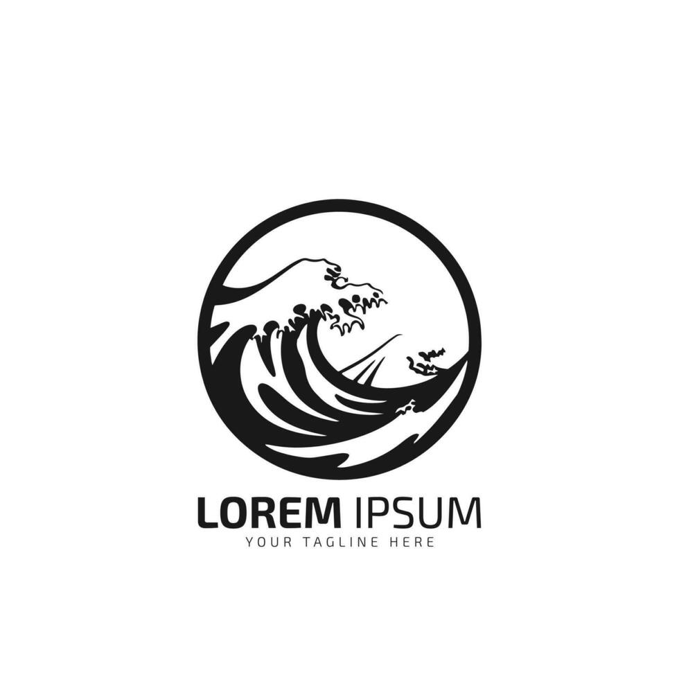 Ocean Logo Design Element waves vector