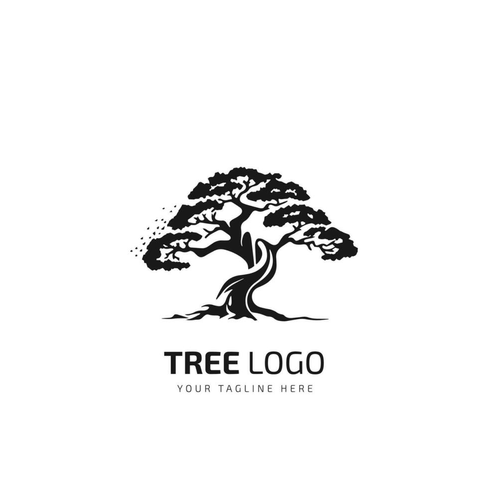 Tree minimal logo symbol design vector