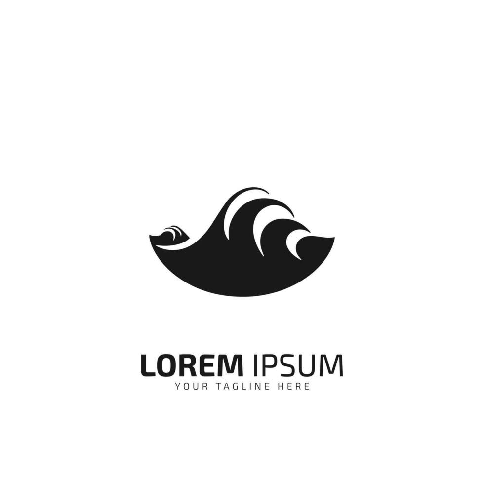Ocean Sun Waves Logo Design Template vector