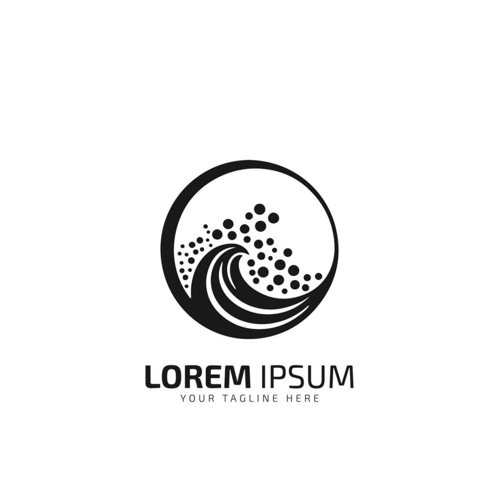 sea waves logo, sun waves logo, whale waves logo vector, dot logo waves vector