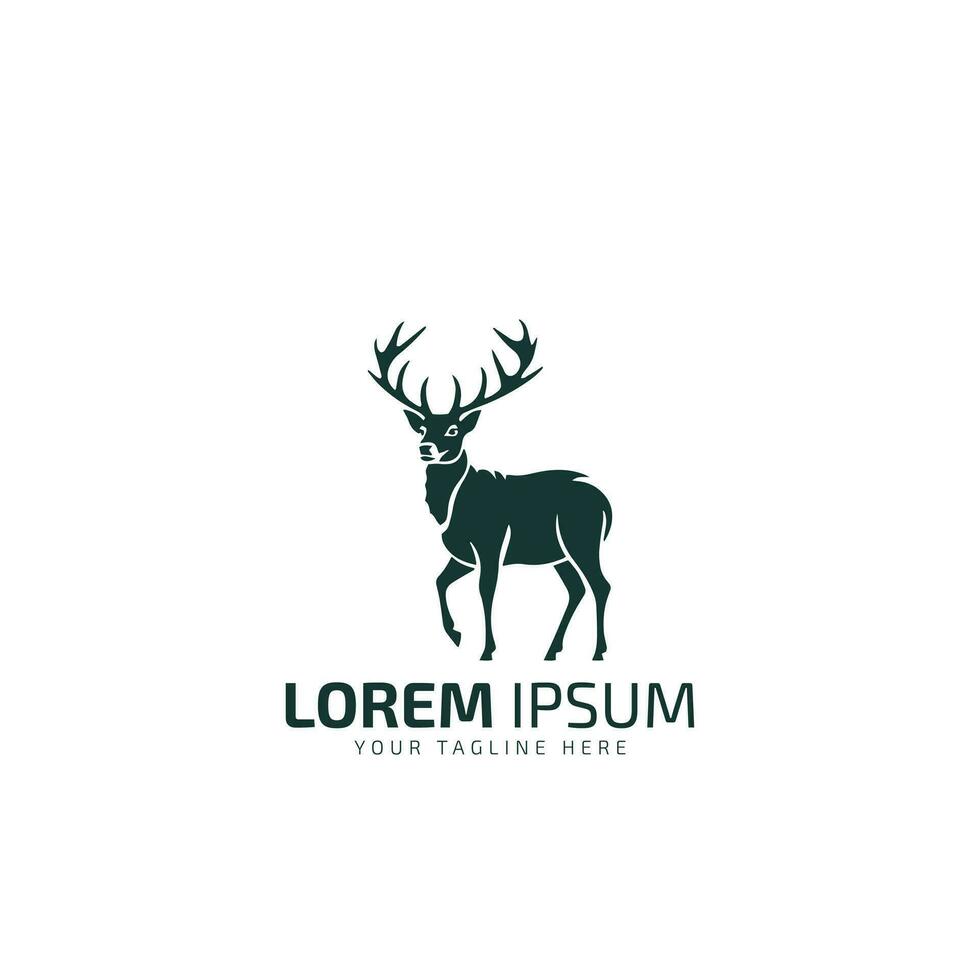 Deer logo design illustration icon template silhouette vector