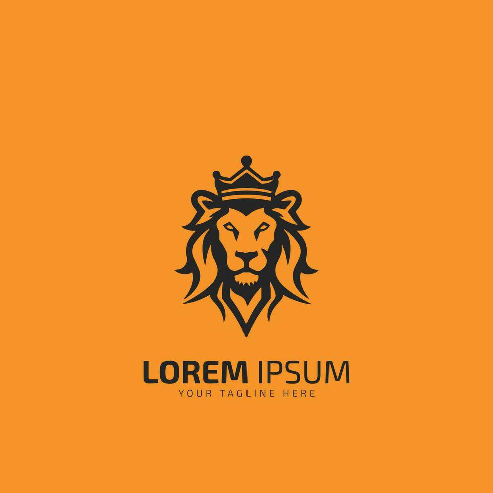 Lion Head Logo Vector Template Illustration Design