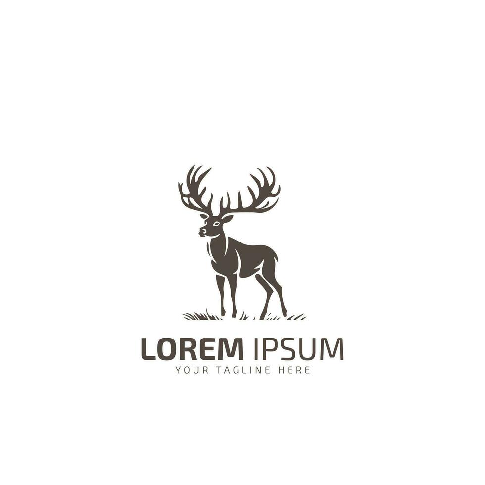 deer stand logo design vector template on white background.