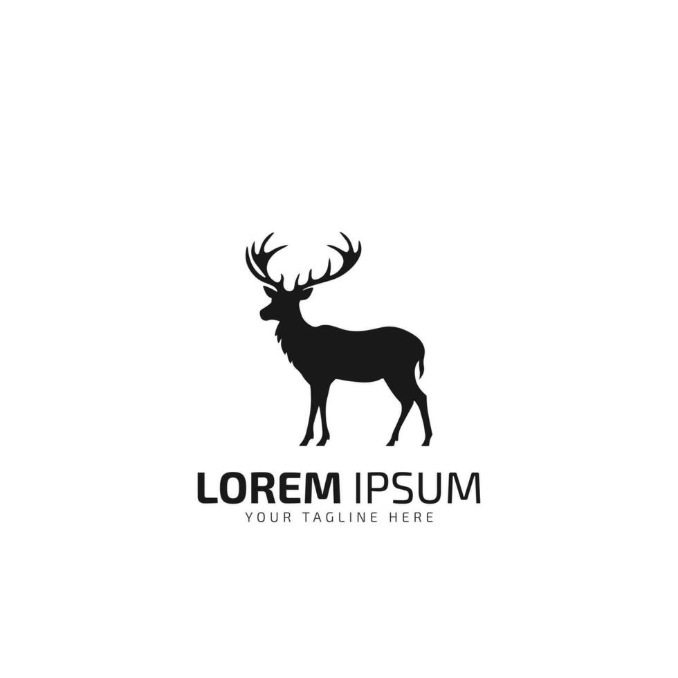 deer standing logo icon vector illustration silhouette template. icon isolated on white background.