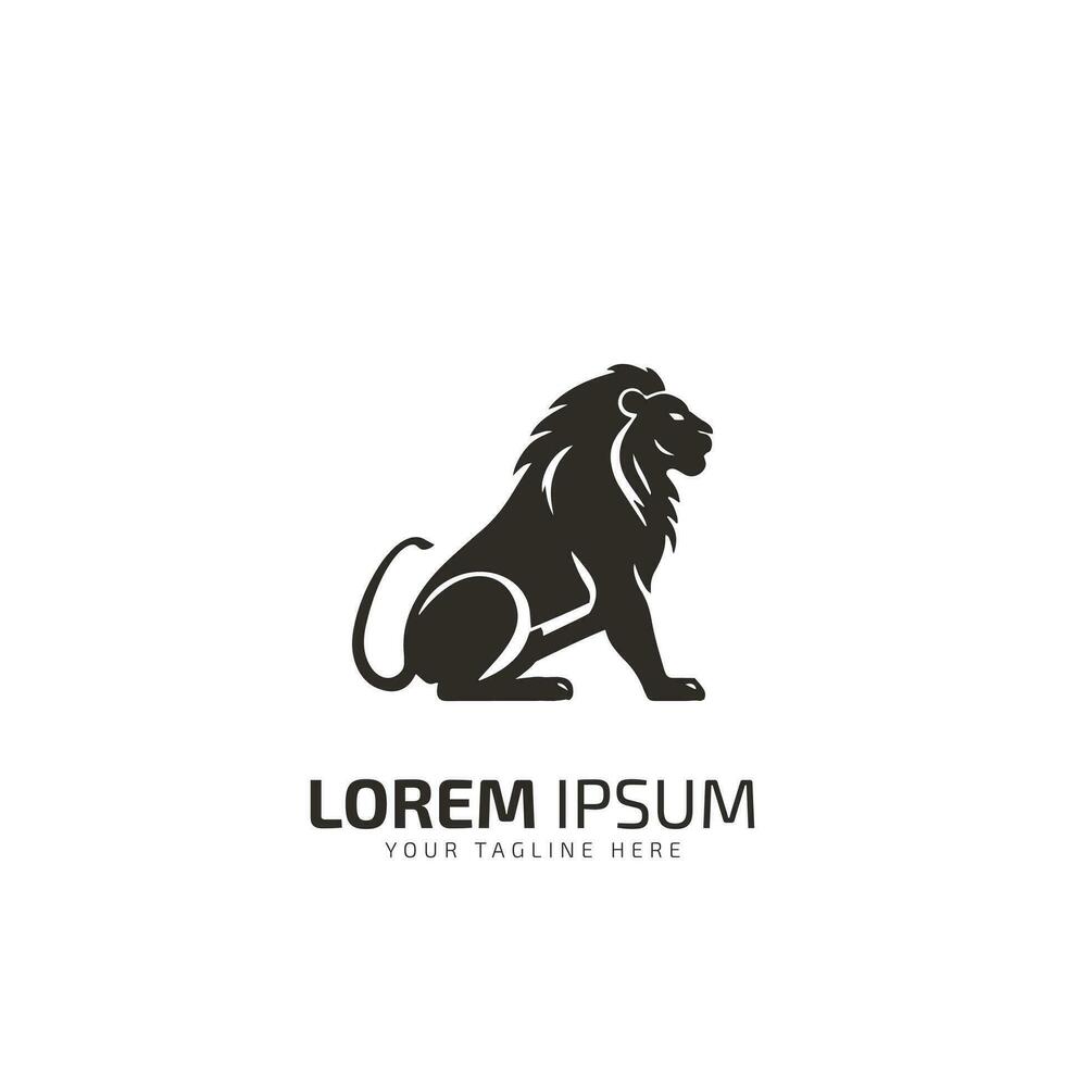 lion logo design vector template icon silhouette