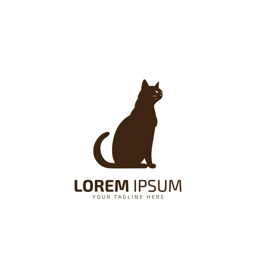 Cat logo icon cat silhouette cat isolated vector illustration design template